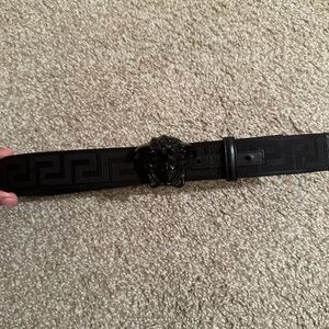 Men’s Versace Medusa Buckle Printed Nylon Belt